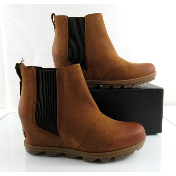 Sorel Evie II Waterproof Chelsea Booties Ankle Boots Taffy / Gum Tan - Picture 3 of 6